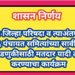 ३२ जिल्हा परिषदा व त्याअंतर्गत ३३६ पंचायत समित्यांच्या सार्वत्रिक निवडणुकीसाठी मतदार यादी तयार करण्य...
