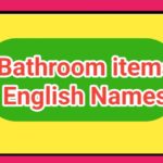 Bathroom items English Names