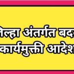 जिल्हा अंतर्गत बदली कार्यमुक्ती आदेश online teacher transfer 