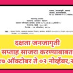 दक्षता जनजागृती सप्ताह साजरा करण्याबाबत, दि.२७ ऑक्टोबर ते ०२ नोव्हेंबर,२०२५ dakshata janjagruti sapt...