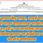 समूह साधन केंद्र शाळा, आदर्श शाळा व पीएमश्री शाळा याप्रकारच्या शाळांना इयत्ता ५ वी / इ.८ वी/ उच्च प्...