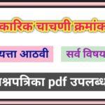 इयत्ता 8 वी सर्व विषय आकारिक चाचणी क्रमांक - 2 प्रश्नपत्रिका pdf स्वरूपात उपलब्ध question paper pdf 