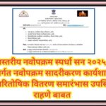 राज्यस्तरीय नवोपक्रम स्पर्धा सन २०२५-२६ अंतर्गत नवोपक्रम सादरीकरण कार्यशाळा व पारितोषिक वितरण समारंभ...