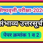 इयत्ता 5 वी व 8 वी शिष्यवृत्ती परीक्षा पेपर -1 व 2 सर्व संच संभाव्य उत्तरसूची pdf स्वरूपात उपलब्ध sc...