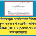 भारत निवडणूक आयोगाच्या निदेशानुसार नियुक्त मतदान केंद्रस्तरीय अधिकारी पर्यवेक्षक (BLO Supervisor) या...