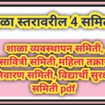शाळा स्तरावरील 4 समित्या शाळा व्यवस्थापन, सावित्री समिती,महिला तक्रार निवारण, विद्यार्थी सुरक्षा समि...