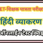 TET हिंदी व्याकरण ऑनलाईन टेस्ट क्विझ tet hindi online test quiz 