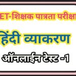 TET हिंदी व्याकरण ऑनलाईन टेस्ट -1 tet hindi online test 