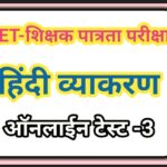 TET हिंदी व्याकरण ऑनलाईन टेस्ट -3 tet hindi online test