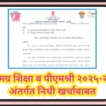 समग्र शिक्षा व पीएमश्री २०२५-२६ अंतर्गत निधी खर्चाबाबत samagra shiksha pmshri nidhi 