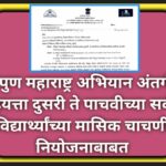 निपुण महाराष्ट्र अभियान अंतर्गत इयत्ता दुसरी ते पाचवीच्या सर्व विद्यार्थ्यांच्या मासिक चाचणी नियोजना...
