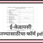 ई-केवायसी करण्यासाठीचा फॉर्म ekyc form pdf available 