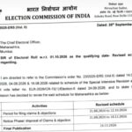 SIR of Electoral Roll w.r.t. 01.10.2026 as the qualifying date- Revised schedule-regarding