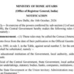 NOTIFICATION Census Rules